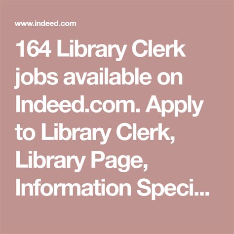 library indeed jobs